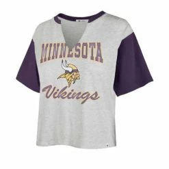 Cheap47 Brand Store 26 Best Sale 🔥 NFL 👚 Shirts 47 Brand 👩 Women's Minnesota Vikings Sandy Crop T-Shirt 👍